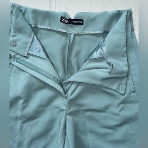 Zara Green Dress Pants with Relaxed Fit